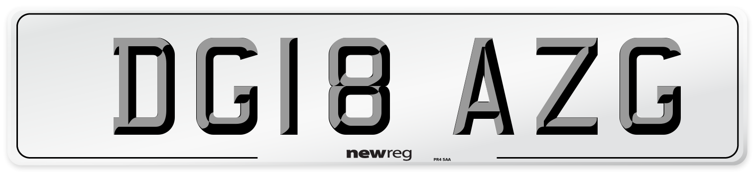 DG18 AZG Number Plate from New Reg